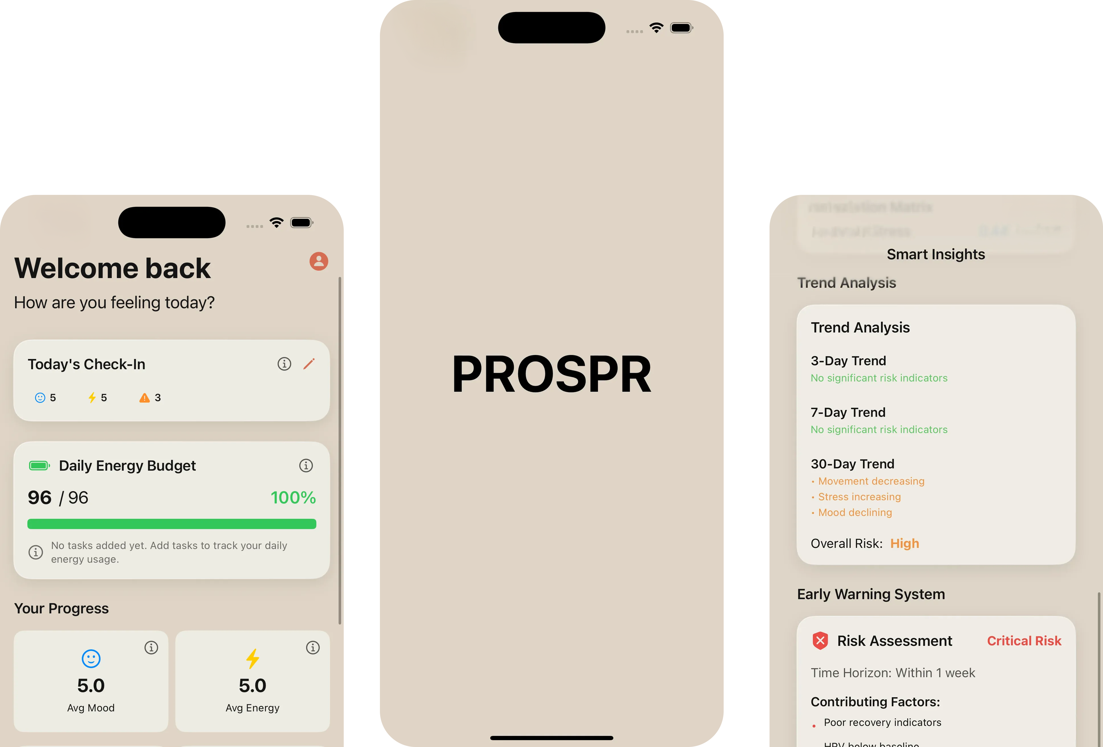 PROSPR app on iPhone